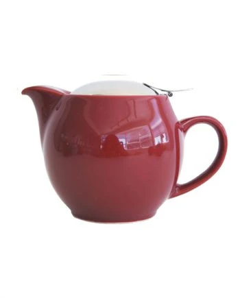 Burgundy teapot that holds 2-3 cups of tea